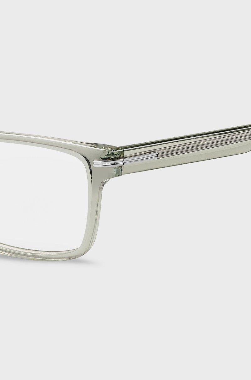 Hugo Boss Montura Para Gafas Graduadas De Acetato Color Salvia Con Bisagras Plateadas