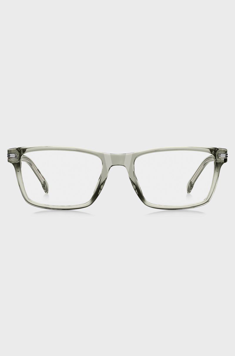 Hugo Boss Montura Para Gafas Graduadas De Acetato Color Salvia Con Bisagras Plateadas