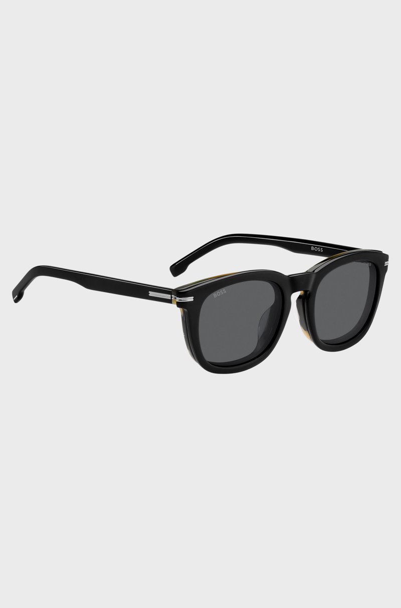 Hugo Boss Montura Para Gafas Graduadas De Acetato Estampado Con Lentes Oscuras De Clip