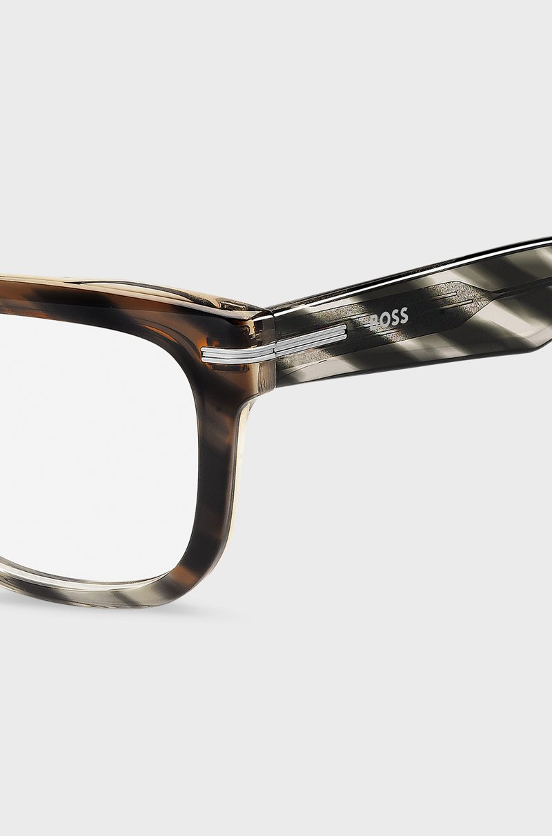Hugo Boss Montura Para Gafas Graduadas De Acetato Estampado Con Logo En Las Patillas