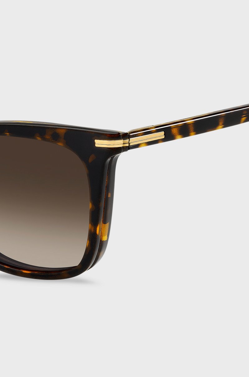 Hugo Boss Montura Para Gafas Graduadas De Acetato Habana Con Lentes Oscuras De Clip
