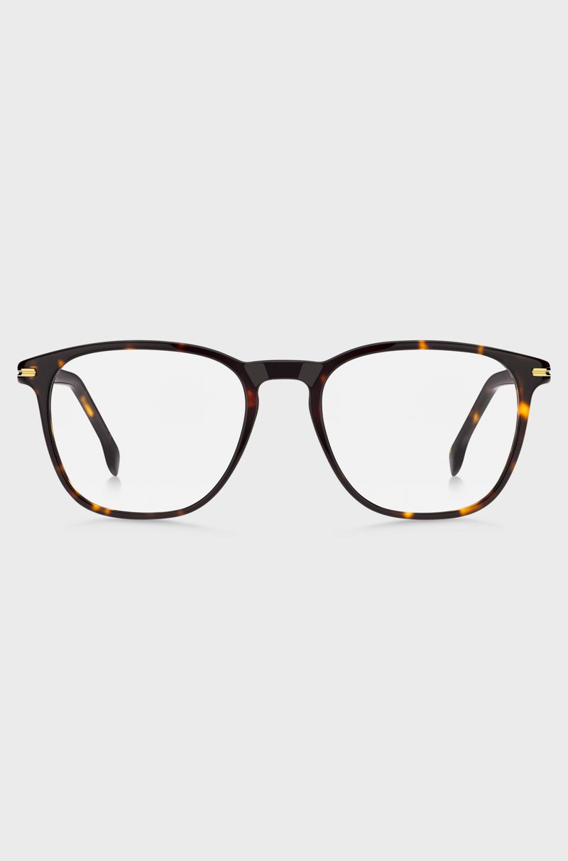 Hugo Boss Montura Para Gafas Graduadas De Acetato Habana Con Detalles Metálicos Dorados