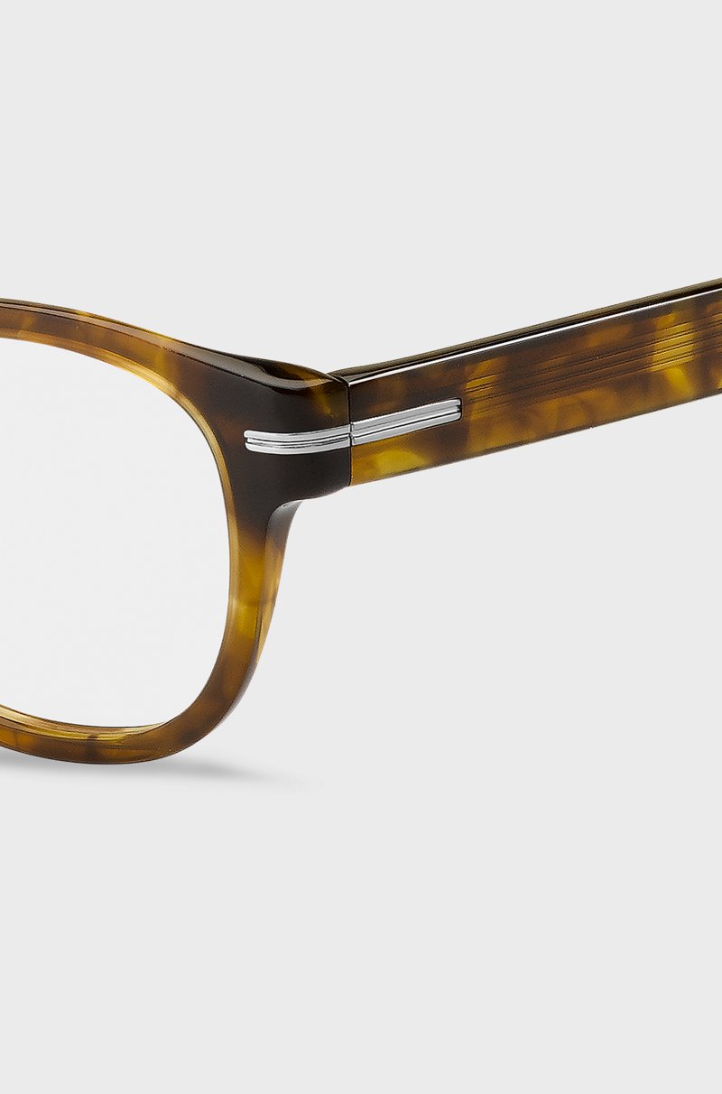 Hugo Boss Montura Para Gafas Graduadas De Acetato Habana Con Detalle Plateado De La Marca