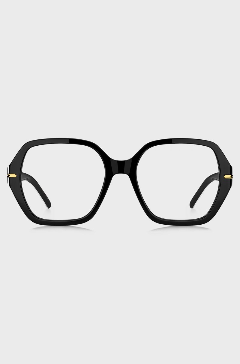 Hugo Boss Montura Para Gafas Graduadas De Acetato Negro Con Ribetes En Blanco