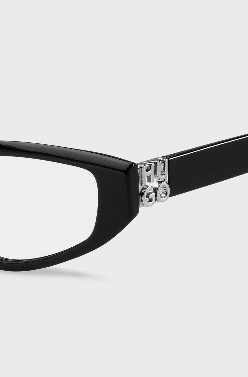 Hugo Boss Montura Para Gafas Graduadas De Acetato Negro Con Monograma En 3D