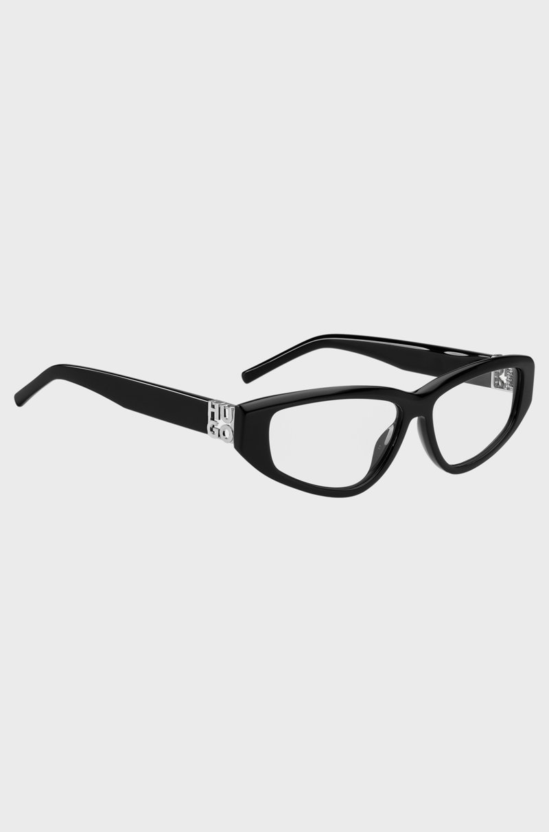 Hugo Boss Montura Para Gafas Graduadas De Acetato Negro Con Monograma En 3D