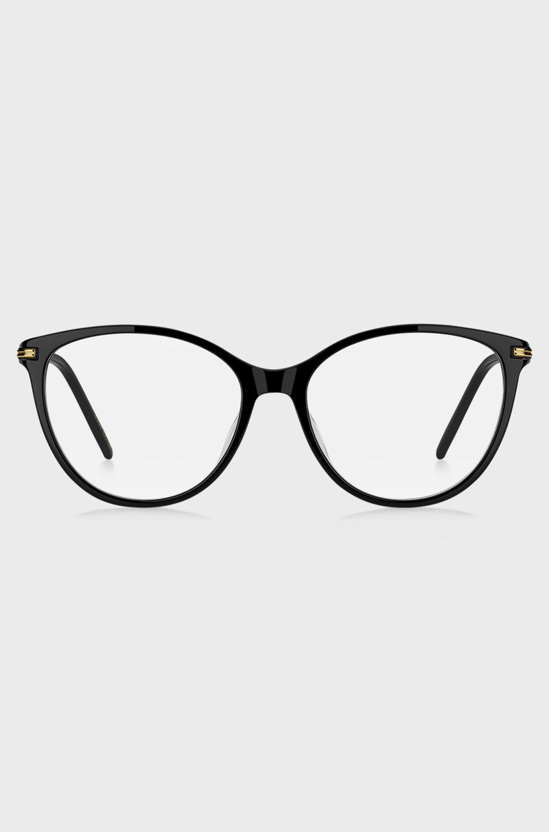 Hugo Boss Montura Para Gafas Graduadas De Acetato Negro Con Patillas De Metal
