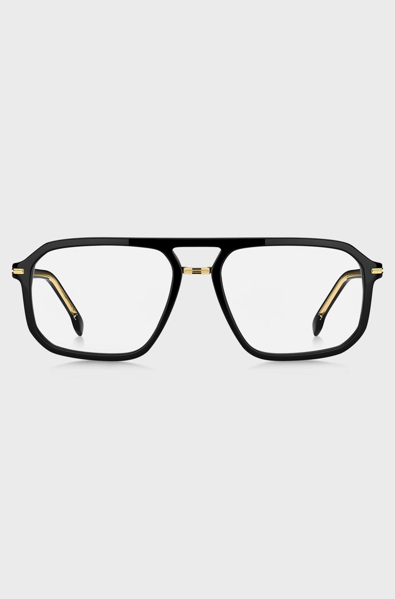 Hugo Boss Montura Para Gafas Graduadas De Acetato Negro Con Detalles Dorados