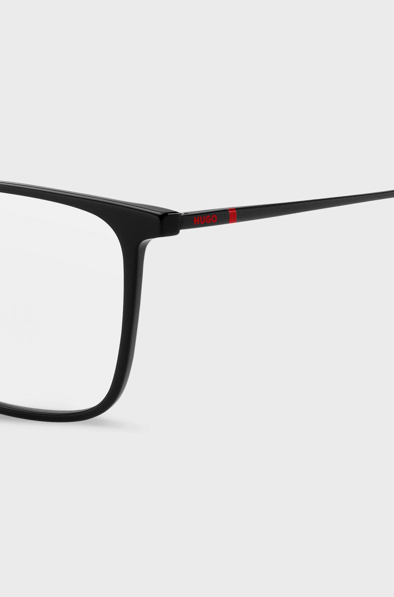 Hugo Boss Montura Para Gafas Graduadas De Acetato Negro Con Patillas De Metal