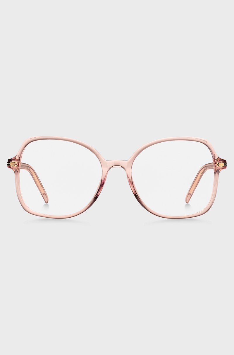 Hugo Boss Montura Para Gafas Graduadas De Acetato Rosa Con Detalles Metálicos Dorados