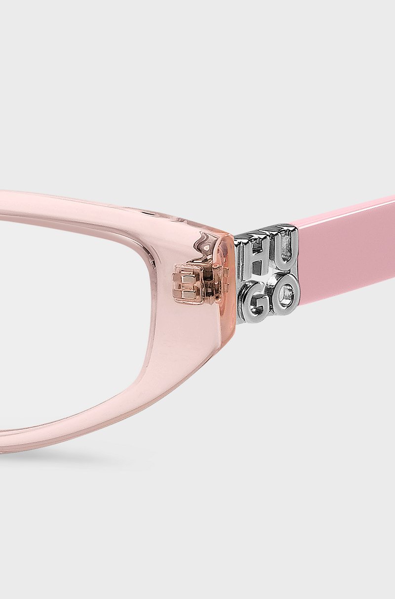 Hugo Boss Montura Para Gafas Graduadas De Acetato Rosa Con Monograma En 3D