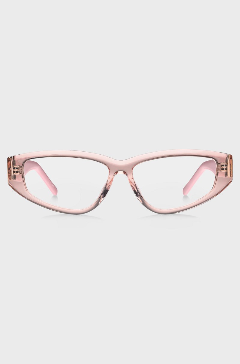 Hugo Boss Montura Para Gafas Graduadas De Acetato Rosa Con Monograma En 3D