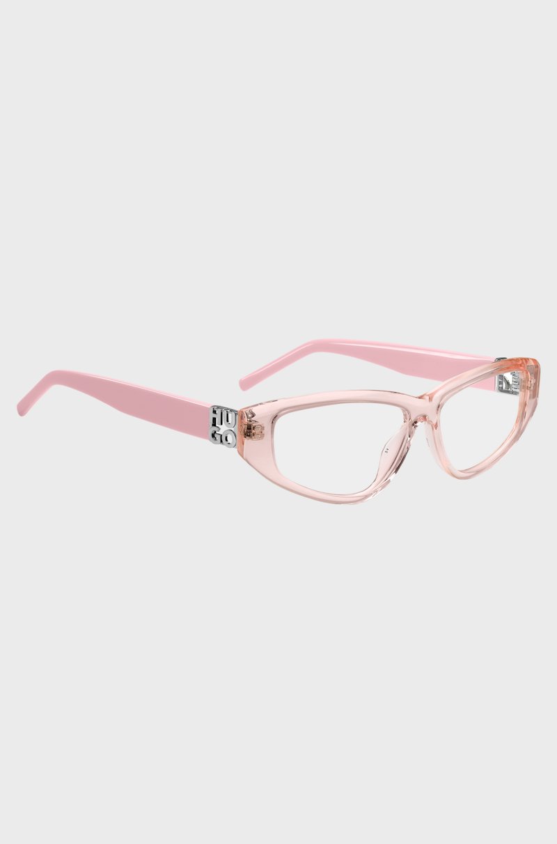Hugo Boss Montura Para Gafas Graduadas De Acetato Rosa Con Monograma En 3D