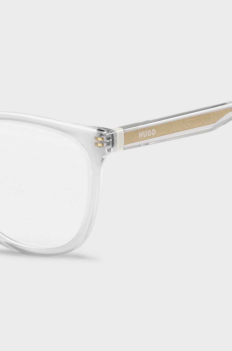Hugo Boss Montura Para Gafas Graduadas De Acetato Transparente Con Núcleo De Alambre En Tono Dorado