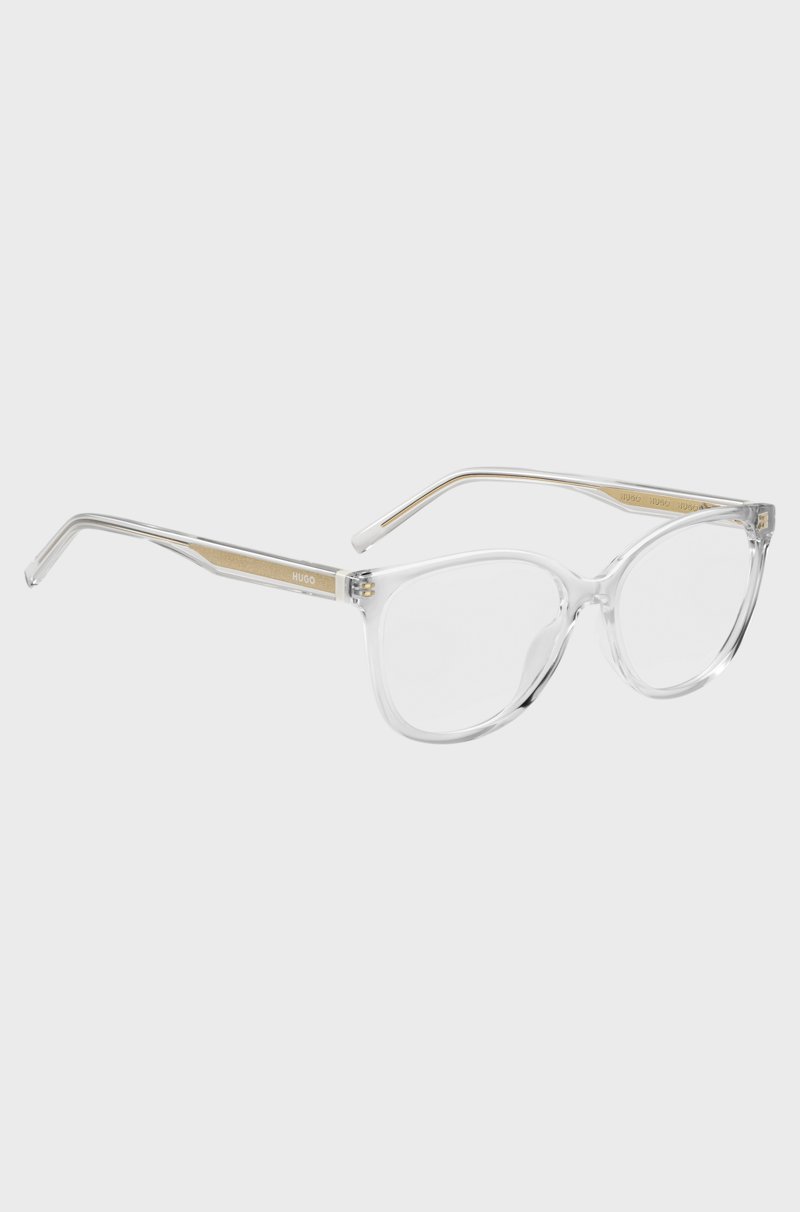 Hugo Boss Montura Para Gafas Graduadas De Acetato Transparente Con Núcleo De Alambre En Tono Dorado