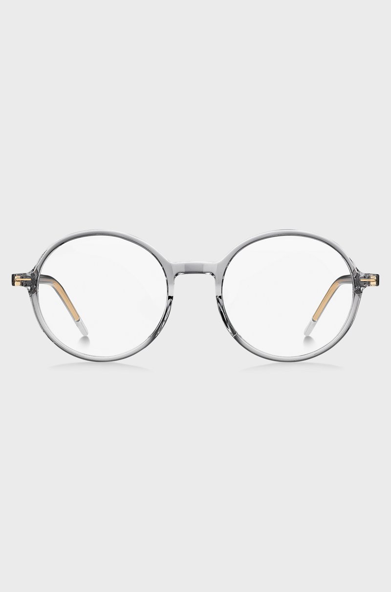 Hugo Boss Montura Para Gafas Graduadas De Acetato Transparente Con Núcleo De Alambre De Metal A Rayas