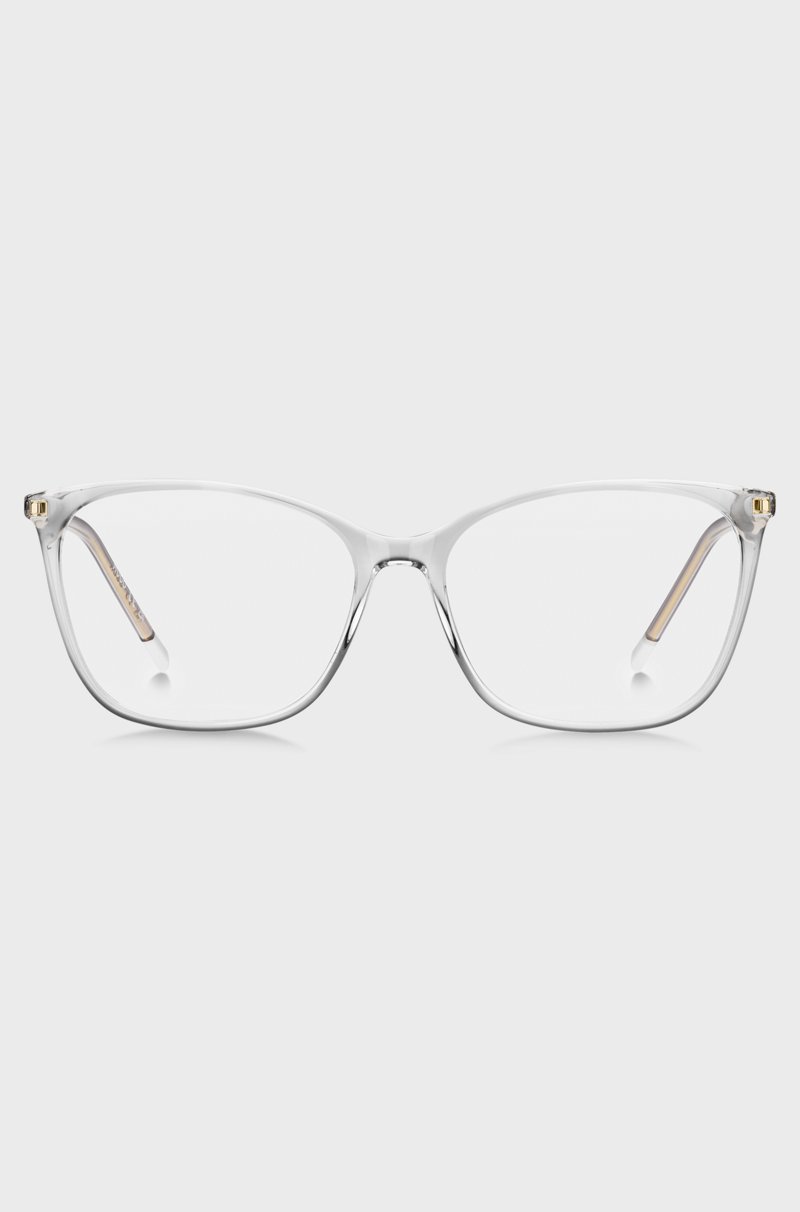 Hugo Boss Montura Para Gafas Graduadas De Acetato Transparente Con Patillas Doradas