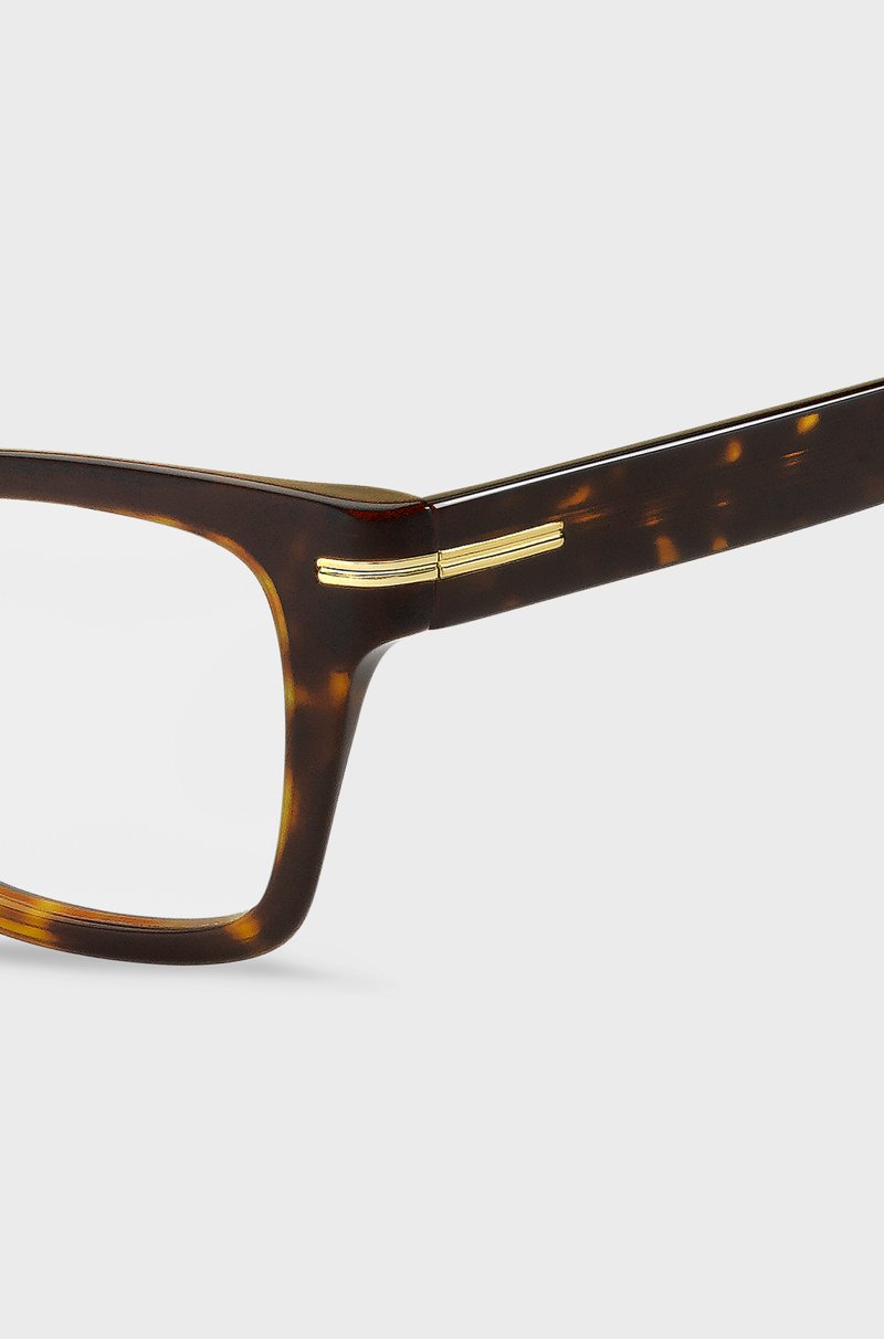 Hugo Boss Montura Para Gafas Graduadas De Acetato Y Concha Con Detalle Dorado De La Marca