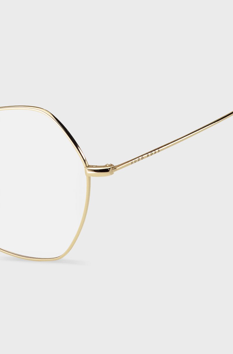Hugo Boss Montura Para Gafas Graduadas De Diseño Angular En Titanio Con Efecto Dorado