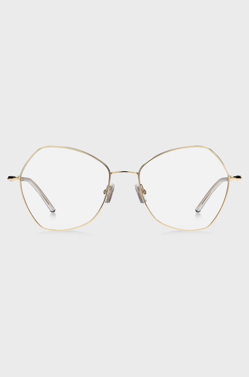 Hugo Boss Montura Para Gafas Graduadas De Diseño Angular En Titanio Con Efecto Dorado