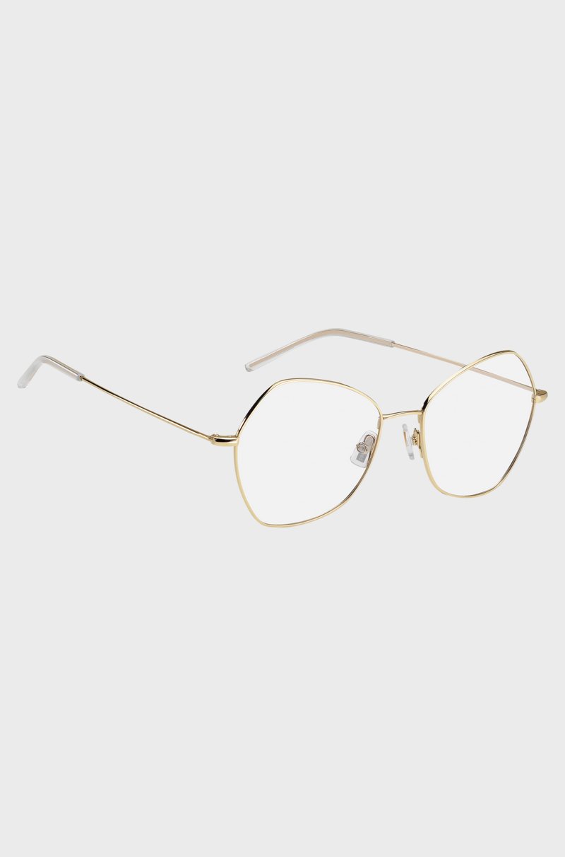 Hugo Boss Montura Para Gafas Graduadas De Diseño Angular En Titanio Con Efecto Dorado