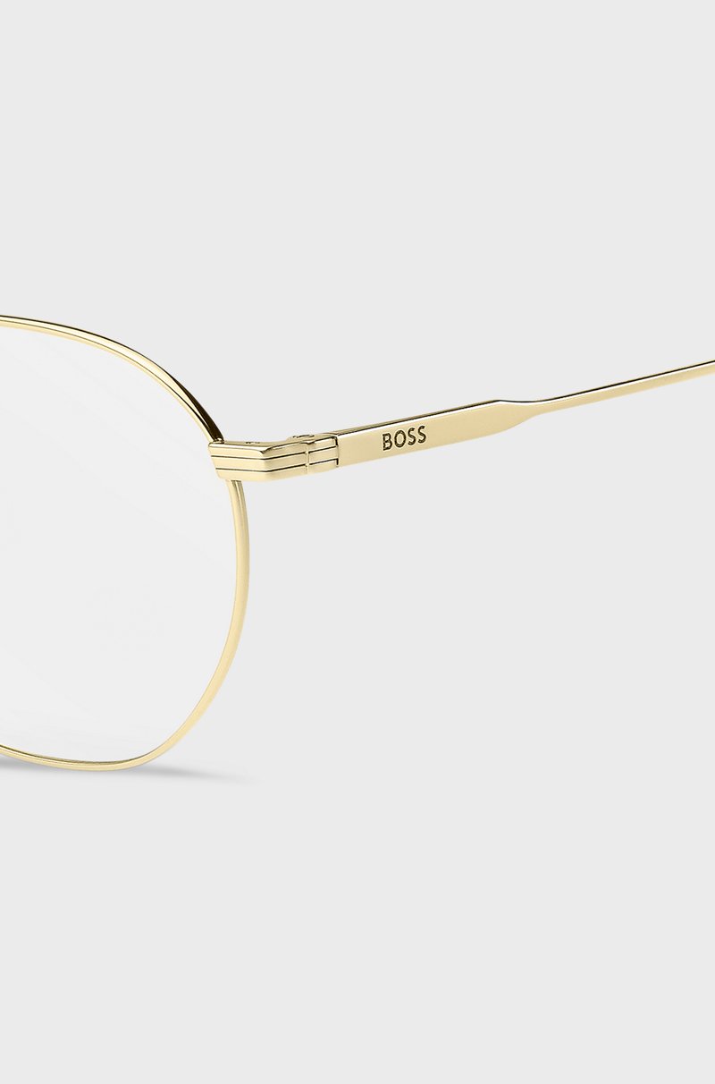 Hugo Boss Montura Para Gafas Graduadas De Titanio En Tono Dorado