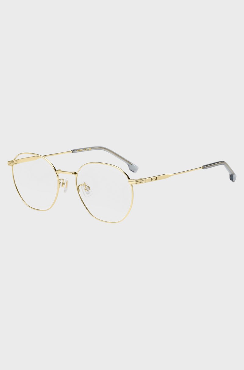 Hugo Boss Montura para gafas graduadas de titanio en tono dorado
