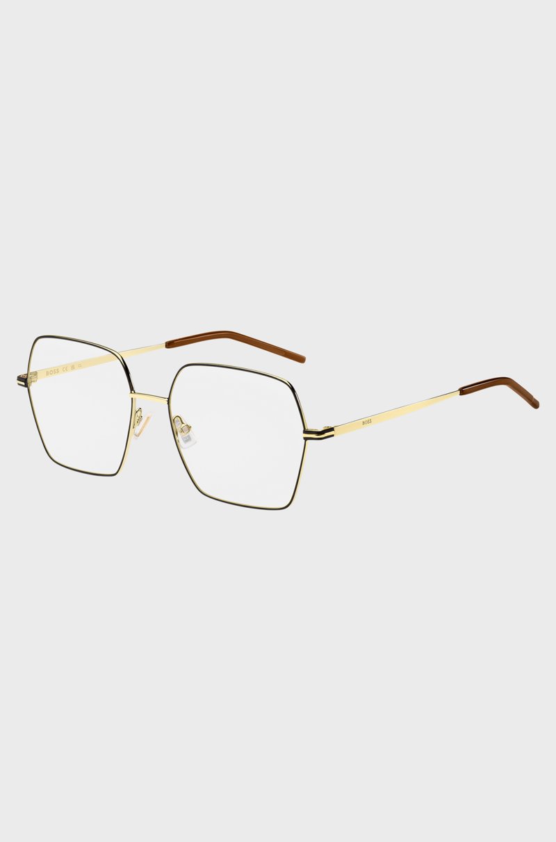 Hugo Boss Montura para gafas graduadas en acero dorado ultrafino