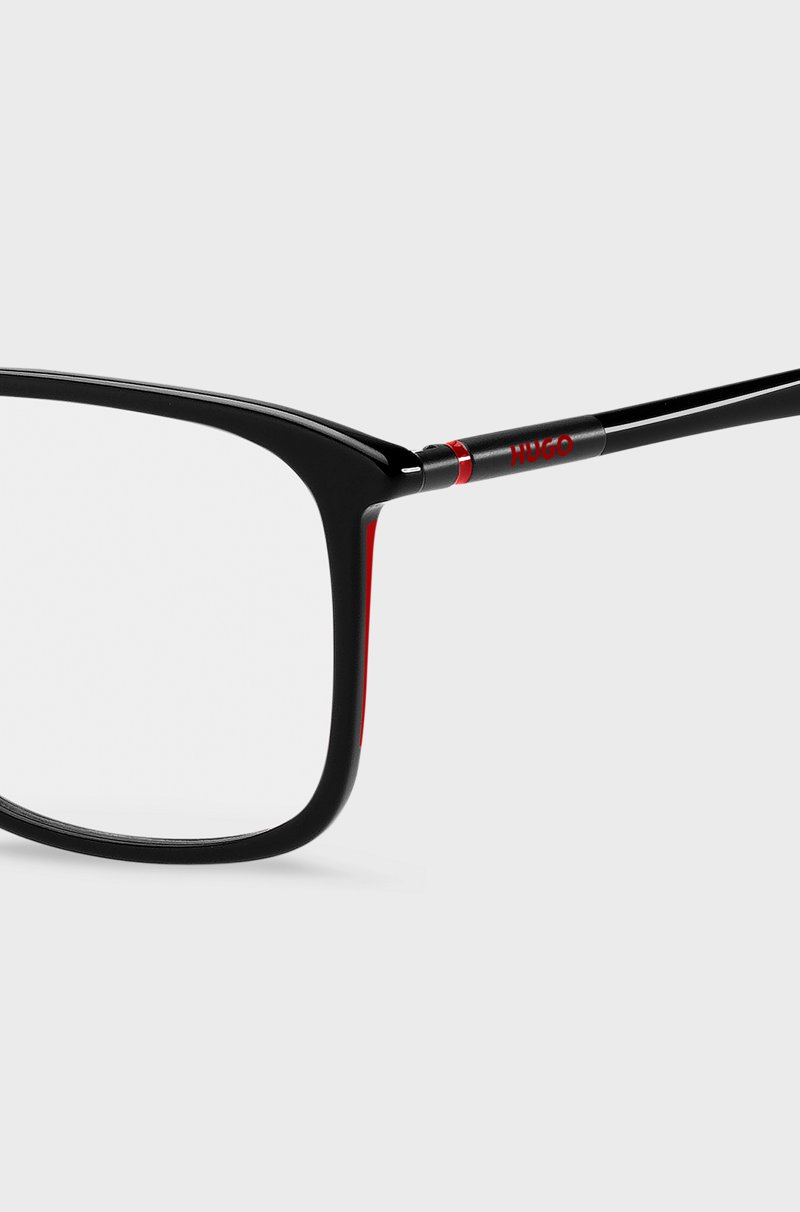 Hugo Boss Montura Para Gafas Graduadas En Acetato Negro Con Patillas Tubulares
