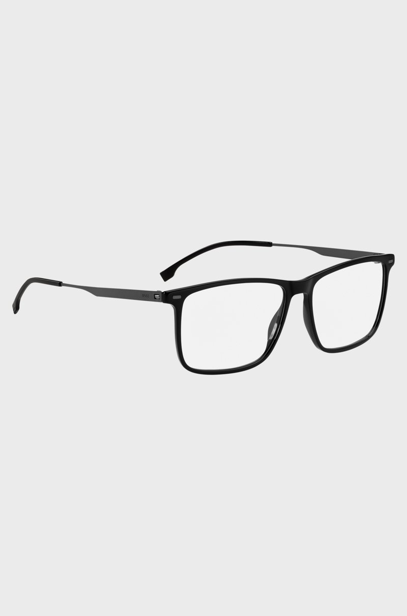 Hugo Boss Montura Para Gafas Graduadas En Acetato Negro Con Patillas De Acero Negro