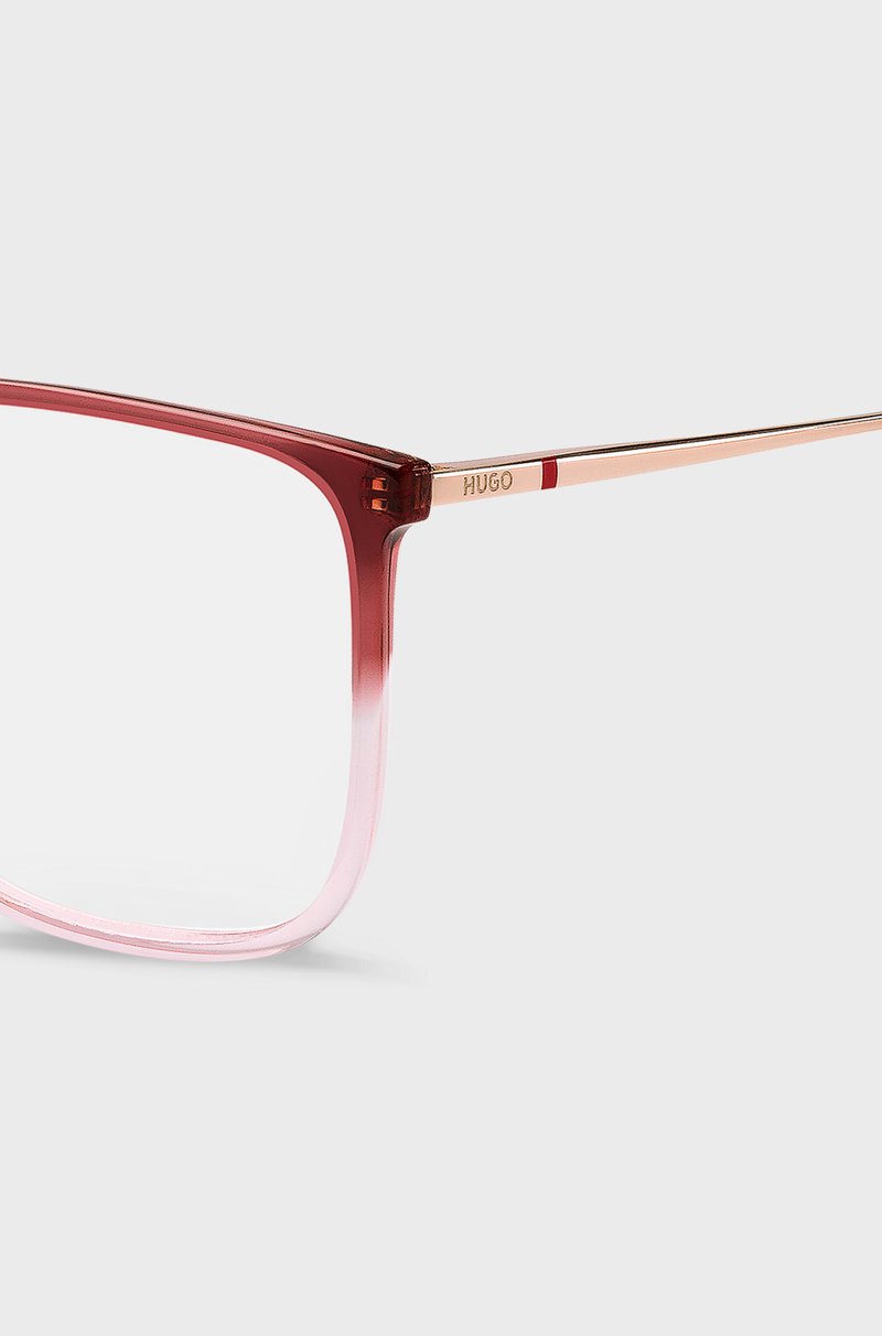 Hugo Boss Montura Para Gafas Graduadas En Rosa Degradado Y Burdeos