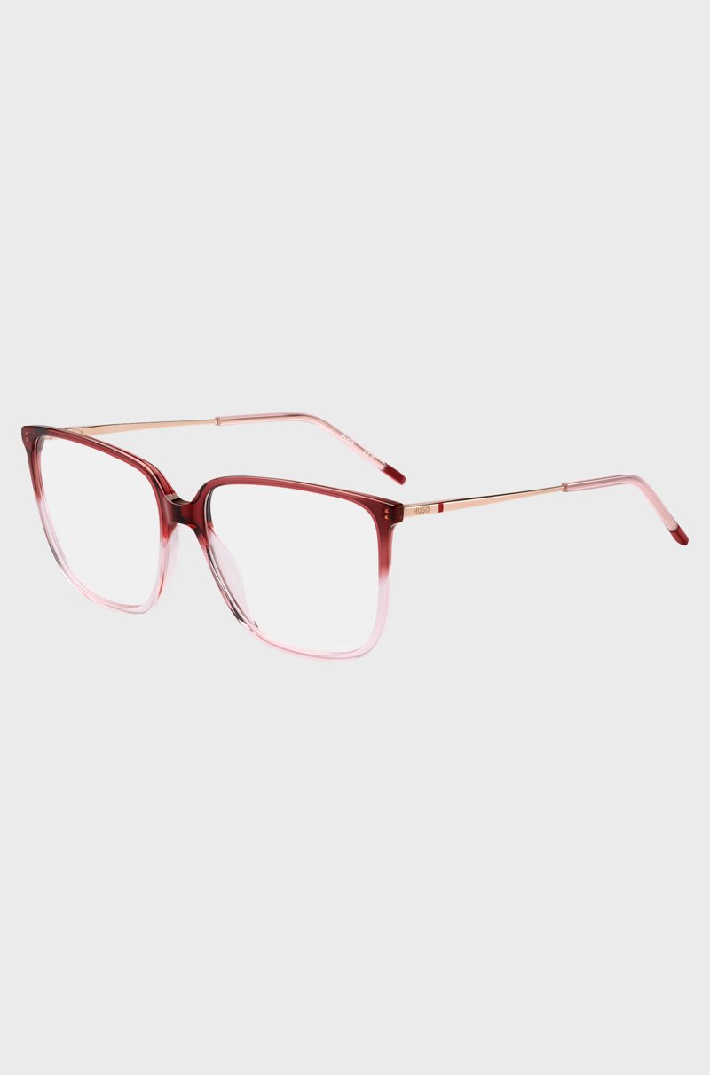 Hugo Boss Montura para gafas graduadas en rosa degradado y burdeos