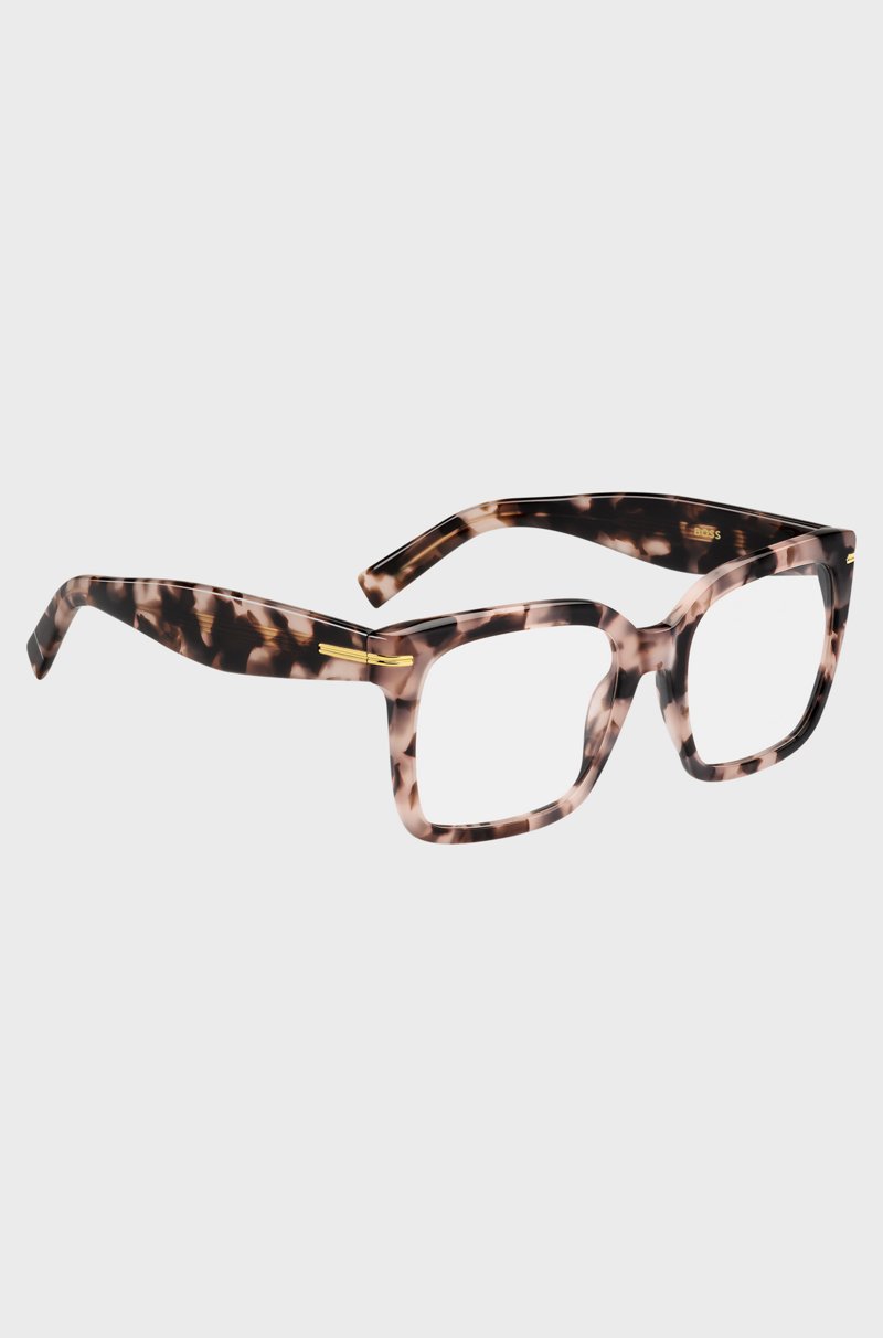 Hugo Boss Montura Para Gafas Graduadas En Rosa Habana Con Bisagras Doradas