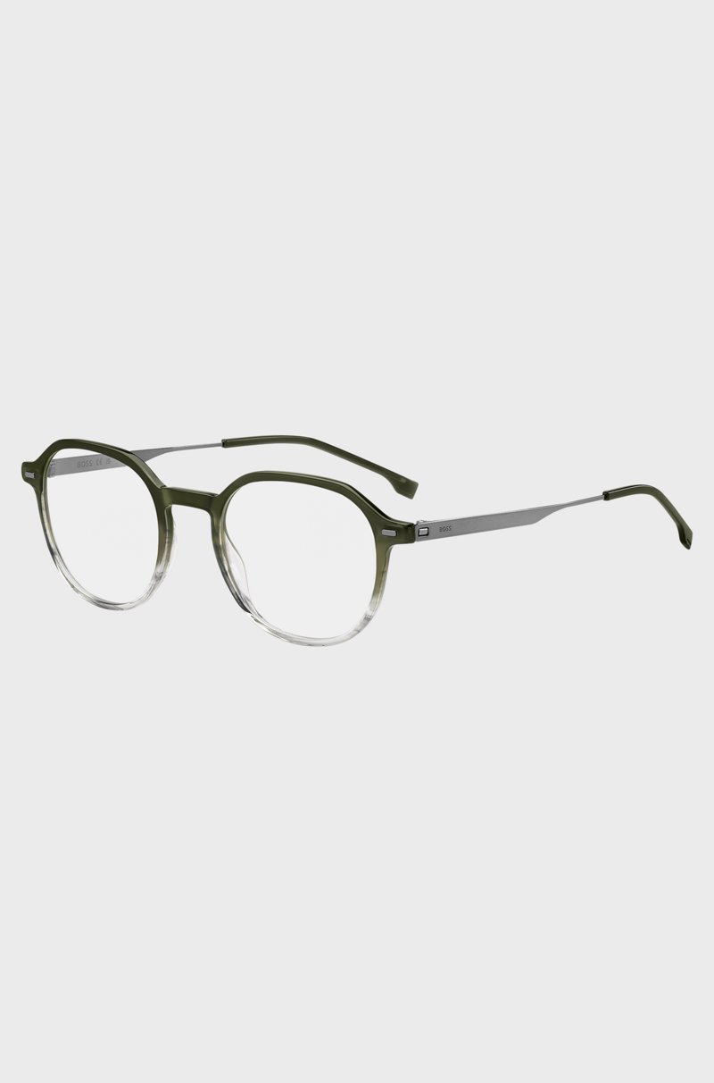 Hugo Boss Montura para gafas graduadas en verde degradado con patillas de acero