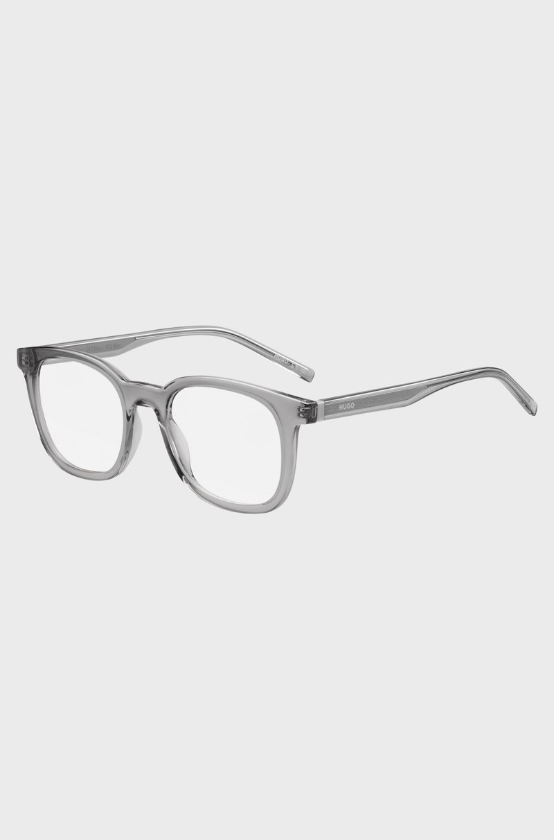 Hugo Boss Montura para gafas graduadas gris con detalles en tono plateado
