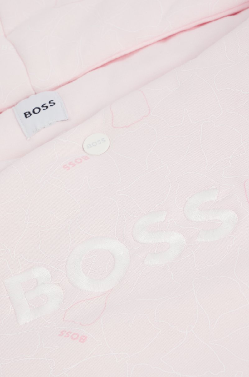 Hugo Boss Nido Para Bebé De Algodón Estampado Con Logo Bordado