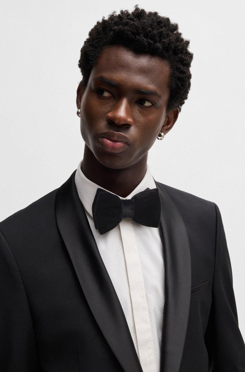 Hugo Boss Pajarita De Jacquard De Terciopelo De Algodón