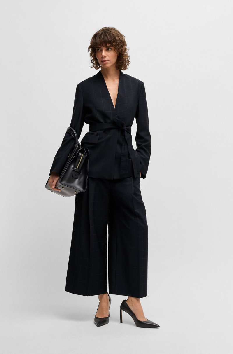 Hugo Boss Pantalones A Cuadros En Lana Italiana Mohair Y Seda Tussah