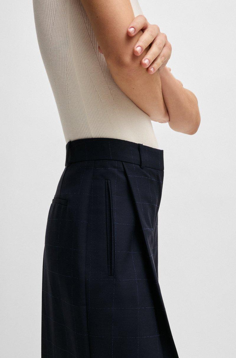 Hugo Boss Pantalones A Cuadros En Lana Italiana Mohair Y Seda Tussah