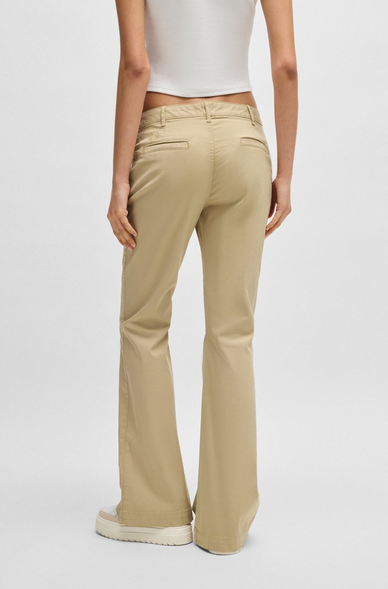 Hugo Boss Pantalones Acampanados De Algodón Elástico