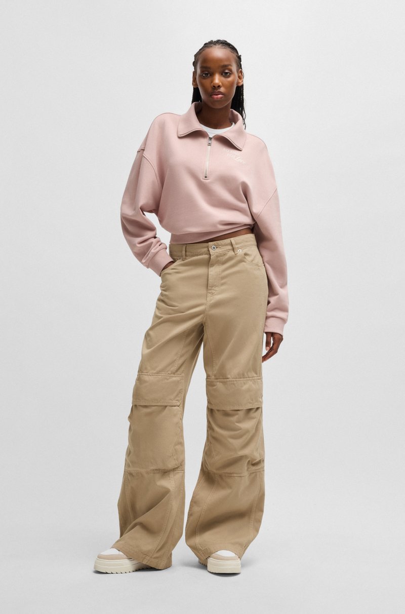 Hugo Boss Pantalones Cargo De Sarga De Algodón Con Pernera Ancha