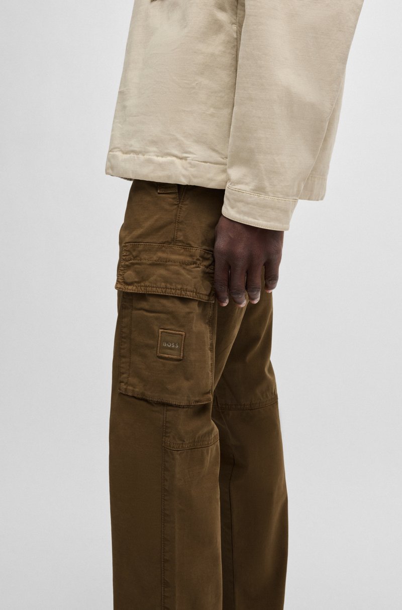 Hugo Boss Pantalones Cargo De Sarga De Algodón Elástico