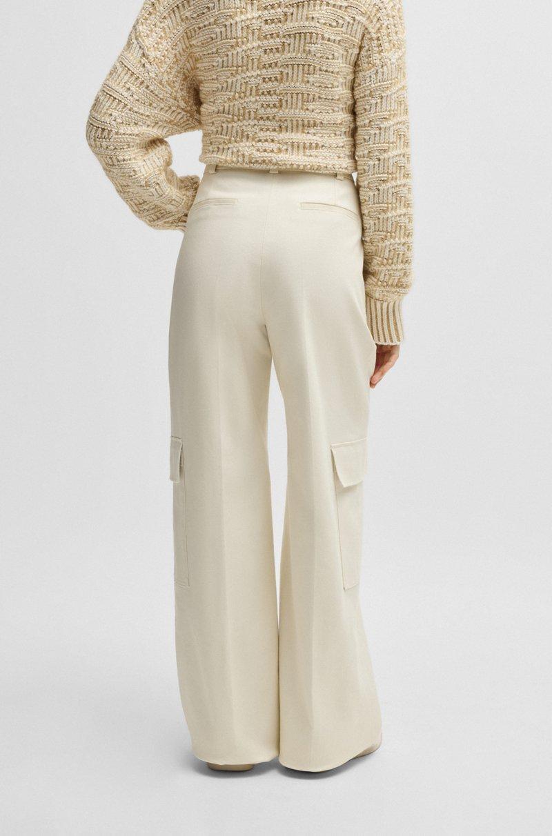 Hugo Boss Pantalones Cargo Loose Fit De Sarga De Algodón Elástico