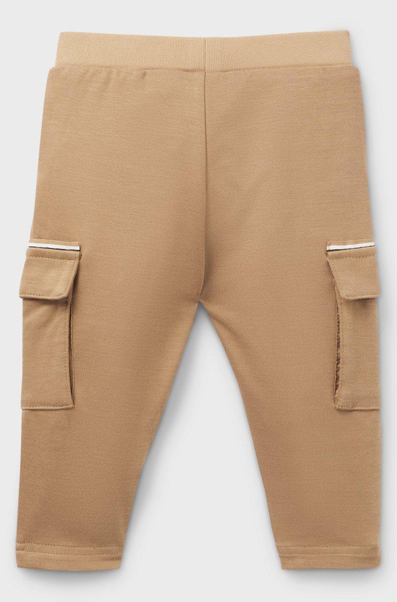 Hugo Boss Pantalones Cargo Para Niños En Piqué Elástico Con Etiqueta Con Logo