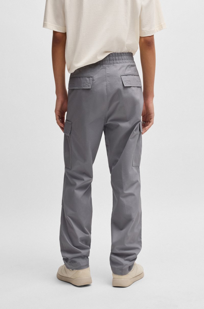 Hugo Boss Pantalones Cargo Relaxed Fit De Algodón Estructurado