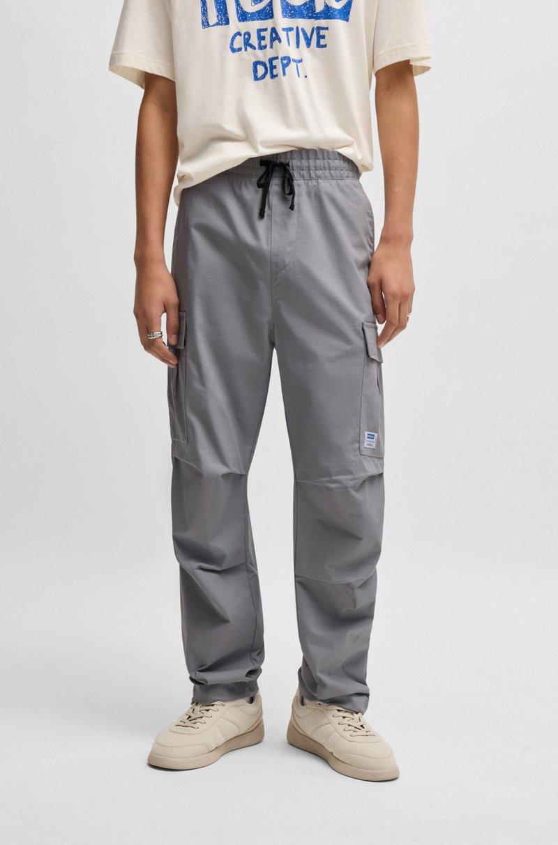 Hugo Boss Pantalones cargo relaxed fit de algodón estructurado