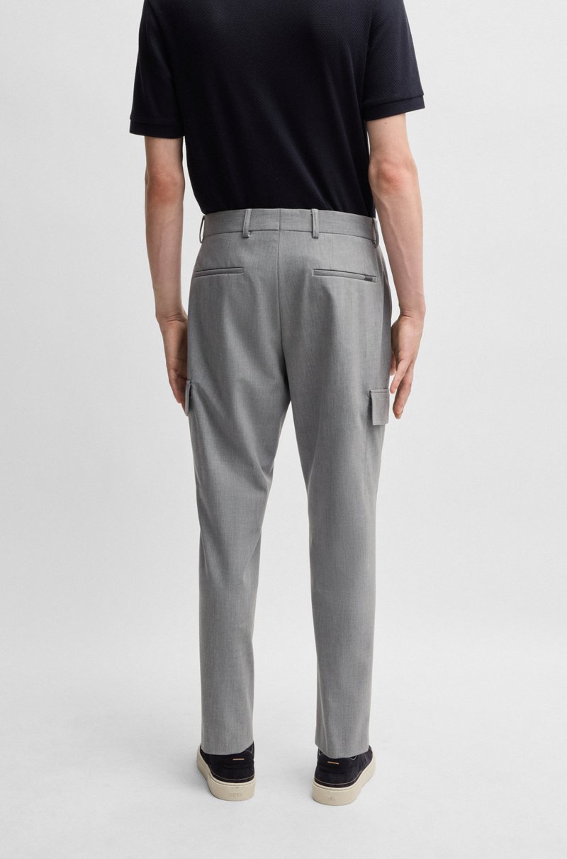 Hugo Boss Pantalones Cargo Tapered Fit En Tejido Elástico Técnico