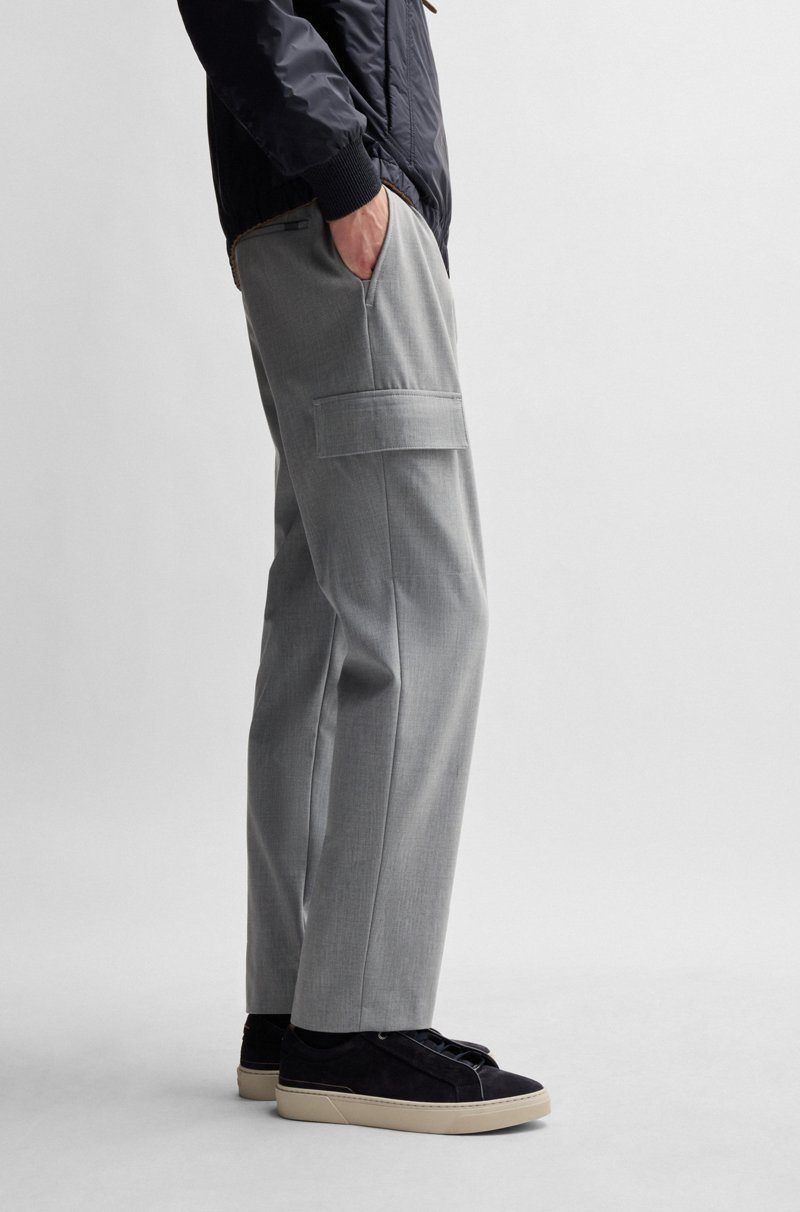 Hugo Boss Pantalones Cargo Tapered Fit En Tejido Elástico Técnico