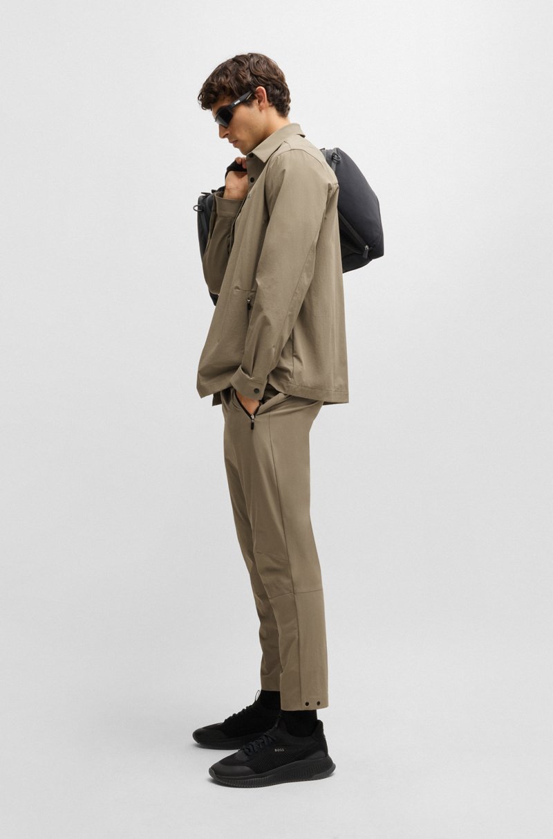 Hugo Boss Pantalones Con Pernera Cónica En Tejido Elástico Repelente Al Agua