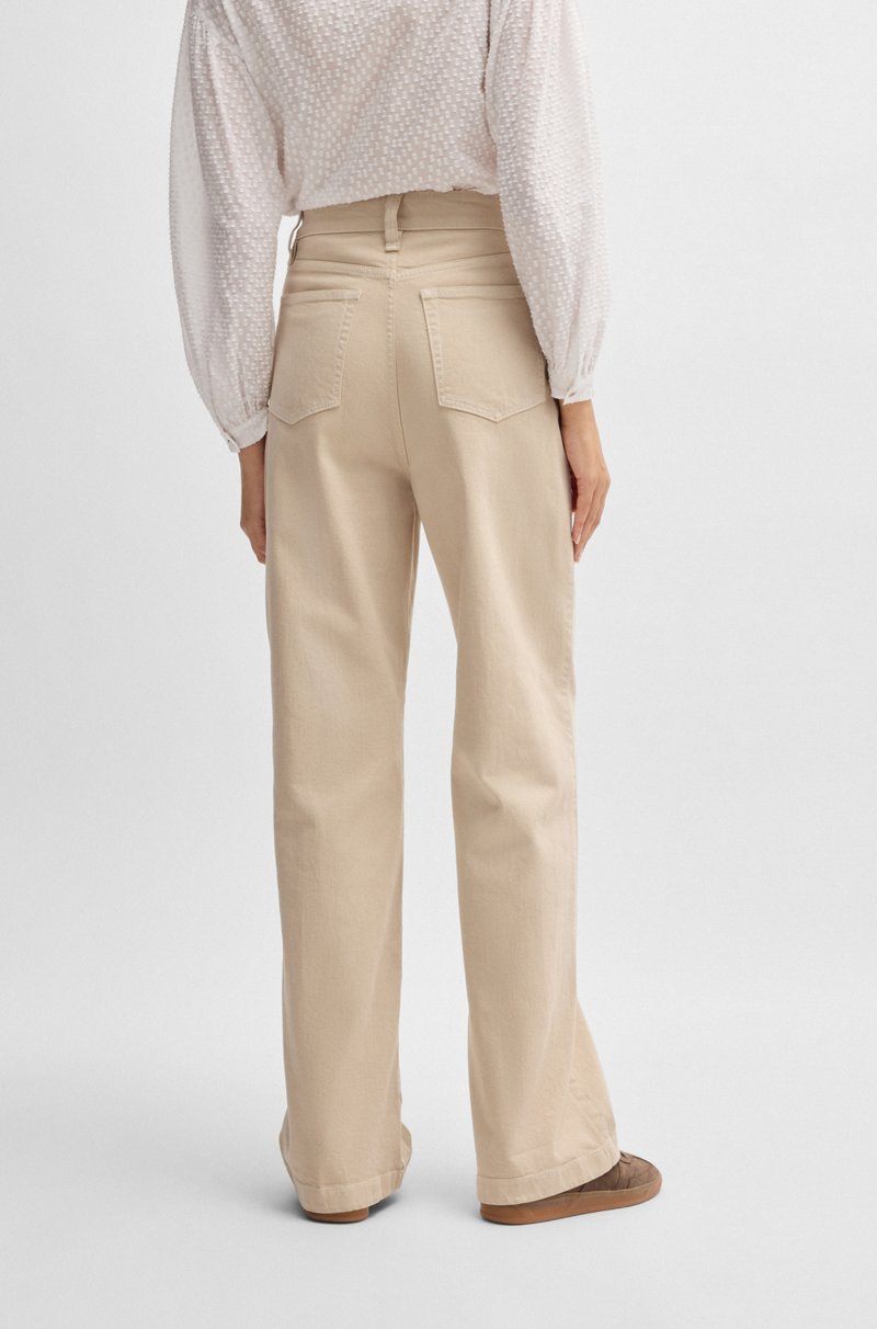 Hugo Boss Pantalones De Algodón Con Detalles De Costuras